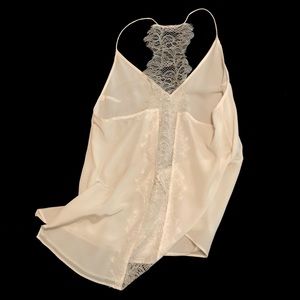 CAMI NYC 100% silk white lace camisole